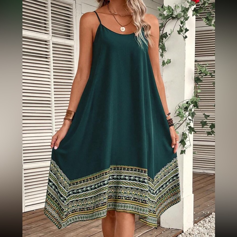 Boho geo print cami dress